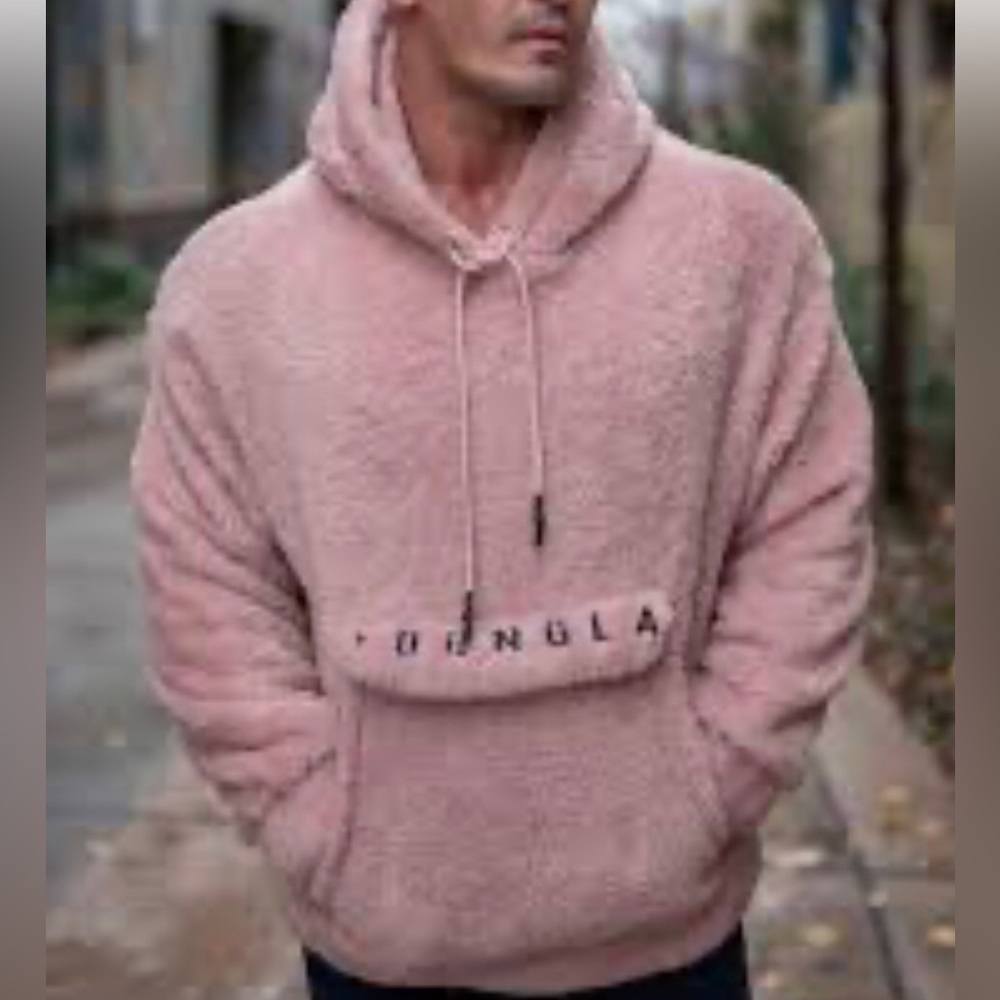 You gal Los Angeles Pink Textured Hoodie
